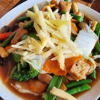 Pad khing with tofu at District Thai Restaurant in York