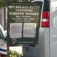 MAY - OCTOBER only !
Tuesday 4pm - 7pm/8pm
www.pcfma.org at 25th Avenue Farmers' Market in San Mateo