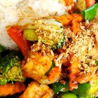 Stir fry tofu and vegetables with cashew nuts at Cocohut Taste of Thailand in Surfers Paradise