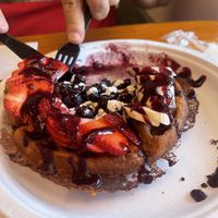 Vegan protein waffle  at Dark & Light Cafe in Mount Dora