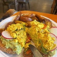 Vegan avocado toast  at Dark & Light Cafe in Mount Dora