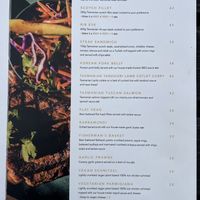 Dinner menu 3  at Tullah Lakeside Lodge in Tullah