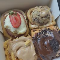 Oreo, Bueno, cookie dough and strawberries and cream at Cinnamood in Mannheim