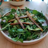 Ravioli in green pesto-like sauce at Pastan Brighton in Brighton