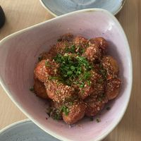 Fries gnocchi with pomodoro  at Pastan Brighton in Brighton
