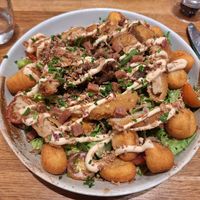 Pulled Shiitake Mushroom Caesar Salad w/ Fried Gnocchi at Pastan Brighton in Brighton