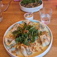 The Firenze tortellini and umami mushroom stroganoff at Pastan Brighton in Brighton