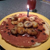 Gluten Free pancakes w/ caramelized bananas at The Friendly Toast in Portland