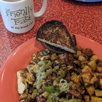 Vegan sausage scramble at The Friendly Toast in Portland