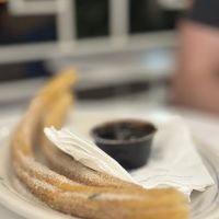 Churros are life changing- dips are not vegan but they are great without anything   at Churreria El Moro - Michoacán in Mexico City