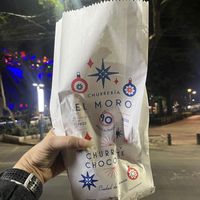 Bag of churros   at Churreria El Moro - Michoacán in Mexico City