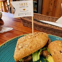Fluffy bread yummm at 1835 Coffee Lab in Puerto Ayora