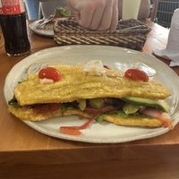 Plantain sandwich  at 1835 Coffee Lab in Puerto Ayora