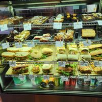 Lots of vegan cabinet options including actual pastries not health food raw stuff at Hustl. cafe in Queenstown