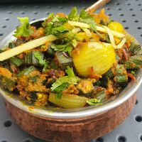 Bhindi masala (gombo) at Yogi in Montreal