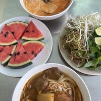 curry and the fish noodle  at Cơm Chay in Phan Thiet