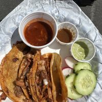 Quesa tacos no cilantro from Yaqui Zen  at Lulu's Vegan - Vegan Farmer's Market in Las Vegas