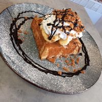 Vegan biscoff and banana French toast  #Veganuary at C.R.E.A.M in Halifax