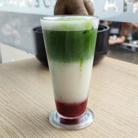 Strawberry matcha iced latte  at Matcha Tsuki in Budapest