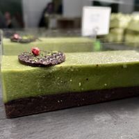 vegan matcha brownie at Matcha Tsuki in Budapest