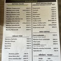 Menu   at Matcha Tsuki in Budapest