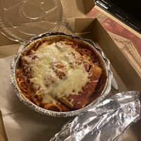 Vegan linguine and eggplant parm  at San Remo Pizzeria & Restaurant in Ridgewood