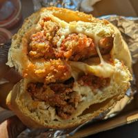 Inside look of chicken roll at San Remo Pizzeria & Restaurant in Ridgewood