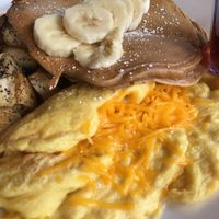 Vegan square breakfast with added vegan cheddar  at Square Cafe in Pittsburgh