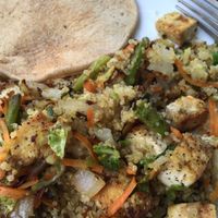 pancake & tofu quinoa scramble at Square Cafe in Pittsburgh