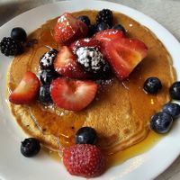 Peanut butter pancakes at Square Cafe in Pittsburgh