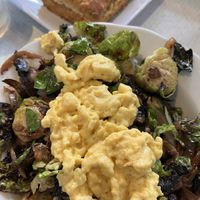 Brussels sprout hash and chive biscuit—all vegan!  at Square Cafe in Pittsburgh