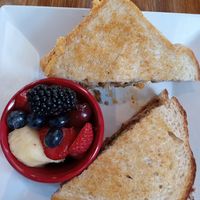 This vegan grilled cheese is just like the real thing. at Square Cafe in Pittsburgh