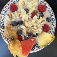 Porridge With Almond Milk And Fruitt  at Schwarzes Schaf in Velden Am Woerthersee