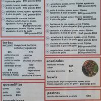 Spanish menu at Burritos Gorditos in Cozumel