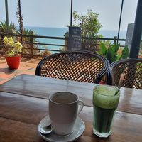 Soy latte and Vitamin C Blast smoothie at Lumuma in Varkala