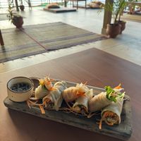 Vietnamese summer rolls  at Lumuma in Varkala