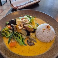 Red curry (not spicy at all btw) at Chay Viet in Berlin