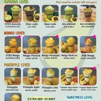 Menu02 at OYES Smoothies and Happy Food in Chiang Mai