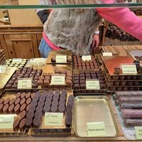 Marzipan, praline and rosemary all vegan here at Chocolatier Van Oost  in Bruges