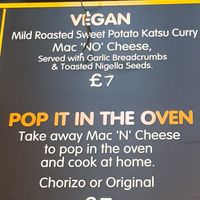 Vegan option at Redheads Mac 'n' Cheese in Newcastle Upon Tyne