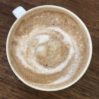 Dark chocolate cappuccino with coconut milk  at Nobel Bopel in Bergen