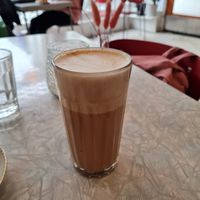 Kokos and cardamon drink with oat milk at Nobel Bopel in Bergen