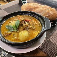 Vegan Thai curry with bread, 59,000 VND  at Tiệm chay Veggie Saigon - Vegan Kitchen in Ho Chi Minh City