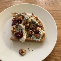 Amazing blue cheese on sourdough   at HAPPA Restaurant in Berlin