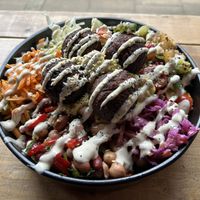 Felafel bowl with tahini dressing 😋  at Falafia in Beverley