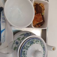 Mint tea, served with cookies for just $4.50 at Gobi Desserts in Central Singapore