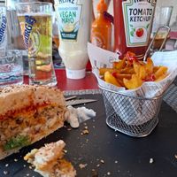 Vegan burger at Le Georges in Rancon