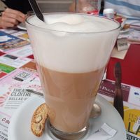 Oat milk latte at Le Georges in Rancon