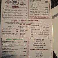 Menu including vegan options.  Changes with seasons at Le Georges in Rancon