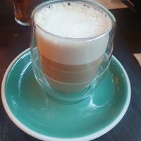 Latte with oat milk at Bill's in Manchester
